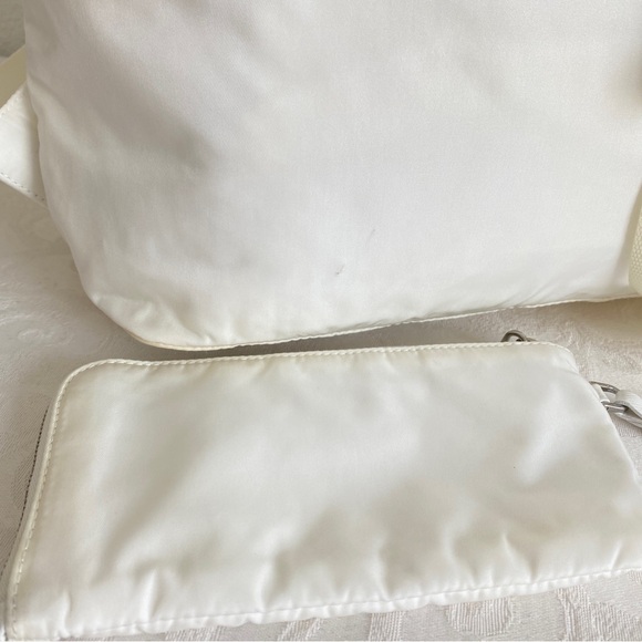 Prada white Re-Nylon medium backpack with pouch - Picture 10 of 16